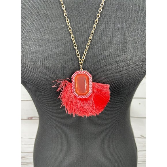 SUGARFIX by Baublebar Strawberry Ice Coral Goldtone Adjustable Chain Emerald Sha - Picture 6 of 8